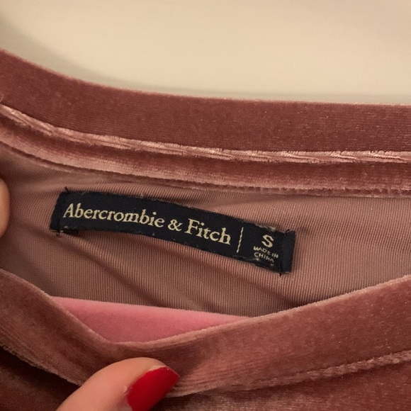 Blush Pink Velvet Abercrombie Tee - Picture 4 of 6